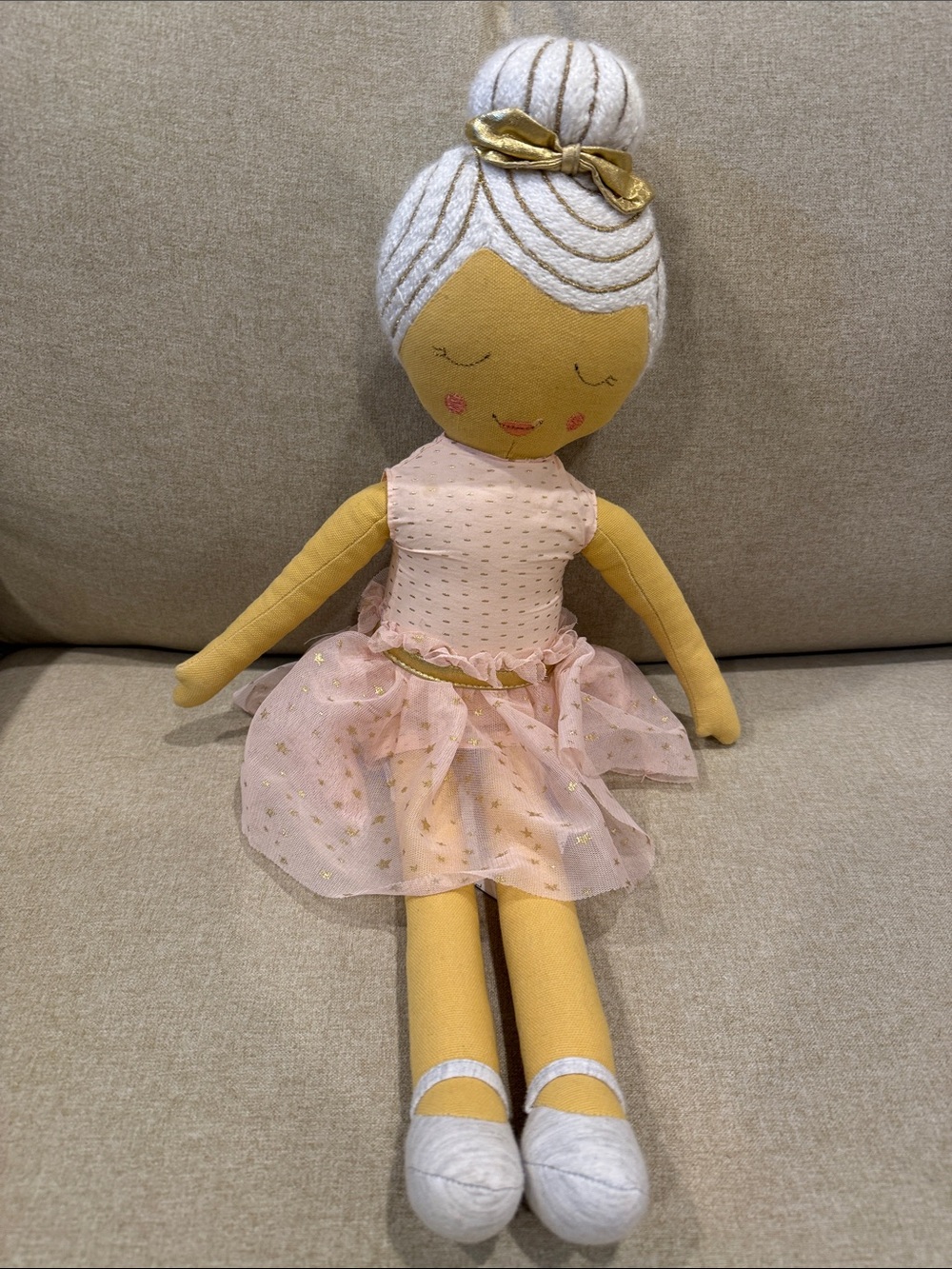 Pillowfort Pink Ballerina Doll Plush Toy
